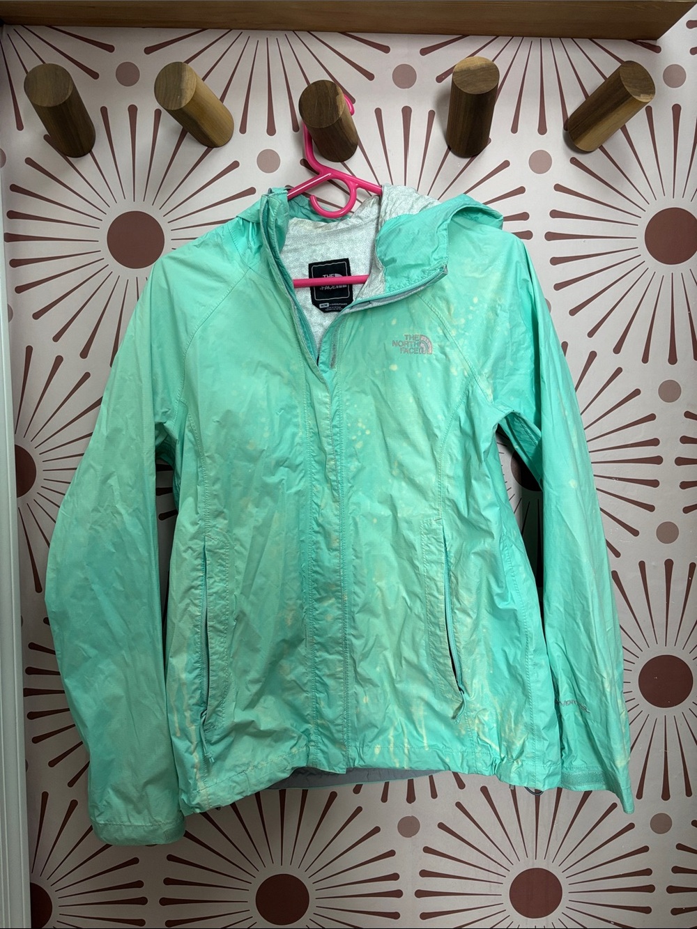 The North Face Women's Mint Green Rain Jacket - M